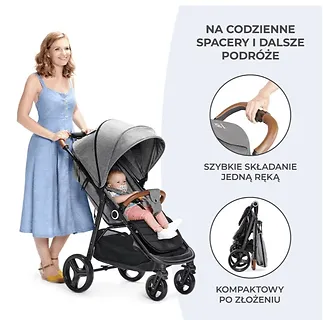 Kinderkraft Wózek spacerowy GRANDE PLUS GREY