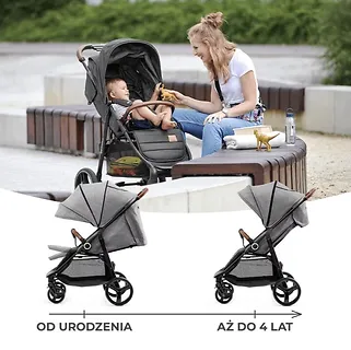 Kinderkraft Wózek spacerowy GRANDE PLUS GREY