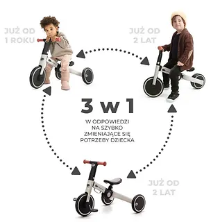 Kinderkraft Rowerek tr&oacute;jkołowy 4TRIKE SILVER GREY
