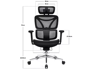 Fotel Biurowy Ergonomiczny Levano System Control Pro Czarny