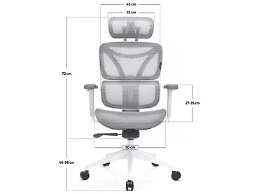 Fotel biurowy ergonomiczny Levano System Control Series Biały 130 kg
