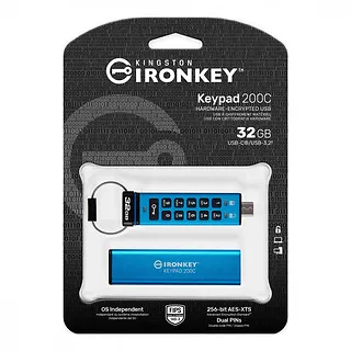 Kingston Pendrive 32GB IronKey Keypad 200 FIPS140-3 Lvl3 AES-256