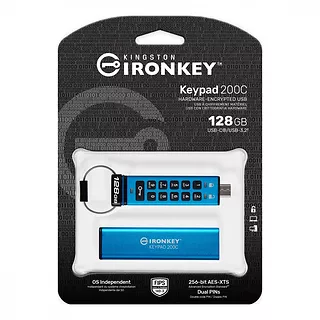 Kingston Pendrive 128GB IronKey Keypad 200 FIPS140-3 Lvl3 AES-256