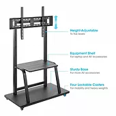 Manhattan Stojak mobilny do TV 37-100cali, 150kg, półka AV