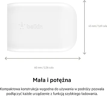 Belkin Ładowarka sieciowa BOOST CHARGE 30w USB-C PD PPS + Kabel USB-C