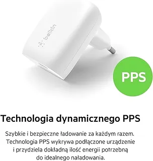 Belkin Ładowarka sieciowa BOOST CHARGE 30w USB-C PD PPS + Kabel USB-C