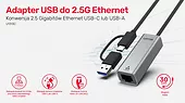 Unitek Adapter USB-A/C 3.1 GEN1 RJ45; 2,5 Gbps; U1313C