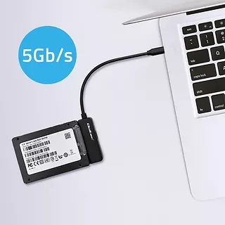 Qoltec Adapter SATA | Przejściówka na dysk SSD HDD 2.5" | USB-C | Super speed 5Gb/s | 2TB