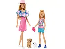 Mattel Zestaw lalek Barbie i Stacie z pieskami