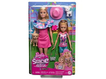 Mattel Zestaw lalek Barbie i Stacie z pieskami