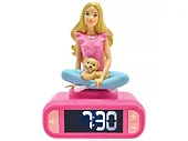LEXIBOOK Budzik Barbie z lampką nocną 3D i specjalnymi dzwonkami
