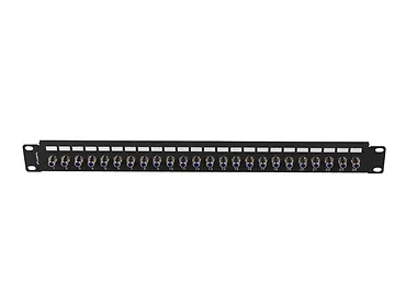 Lanberg Patch panel 24 porty 19 cali gniazdo Typ F beczka czarny