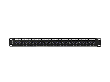 Lanberg Patch panel 24 porty 19 cali gniazdo Typ F beczka czarny