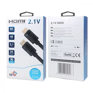 TB Kabel HDMI v 2.1 premium 3 m 8K Czarny Stworzony dla graczy