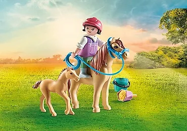 Playmobil Zestaw figurek Horses 71498 Dziecko z kucykiem i źrebakiem