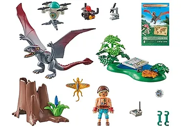 Playmobil Zestaw figurek Dinos 71525 Stacja badawcza dla dinozaurów Dimorfodonów