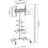Techly Stojak mobilny do TV 32-55cali, 35kg, półka AV