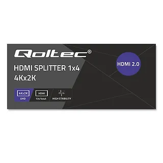 Qoltec Aktywny rozdzielacz Splitter 4 x HDMI 4K x 2K | 6Gb/s | 60Hz