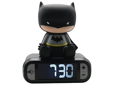 LEXIBOOK Budzik Batman z lampką nocną 3D i specjalnymi dzwonkami