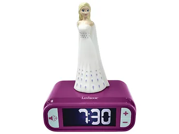 LEXIBOOK Budzik Frozen z lampką nocną 3D i specjalnymi dzwonkami