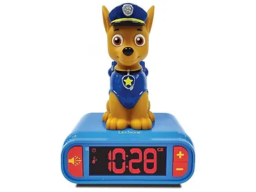 LEXIBOOK Budzik Psi Patrol z lampką nocną 3D i specjalnymi dzwonkami