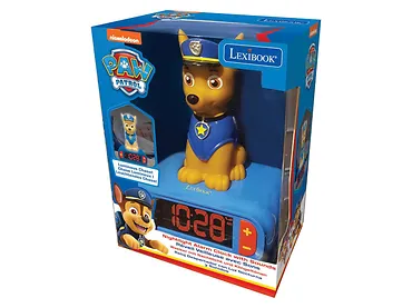 LEXIBOOK Budzik Psi Patrol z lampką nocną 3D i specjalnymi dzwonkami