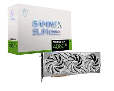 MSI Karta graficzna GeForce RTX 4060 Ti GAMING X SLIM 16G GDDR6 128 biała