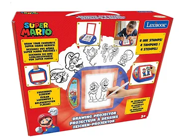 Projektor do rysowania Lexibook Super Mario z szablonami i stemplami
