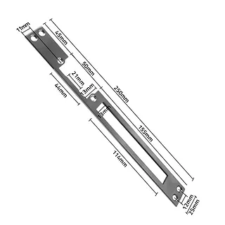 Qoltec Dwustronny prosty szyld do elektrozaczepu | Blacha zaczepowa |   250mm | Stal nierdzewna