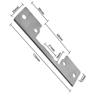 Qoltec Dwustronny prosty szyld do elektrozaczepu | Blacha zaczepowa |   110mm | Stal nierdzewna