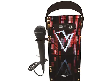 Lexibook The Voice – Przenośny głośnik Bluetooth z mikrofonem, efektami świetlnymi, karaoke, bezprzewodowy,