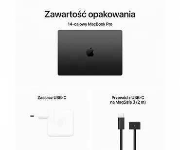 Apple MacBook Pro 14.2 cali: M3 Pro 11/14, 36GB, 1TB, 70W - Gwiezdna czerń - MRX33ZE/A/R1/D1