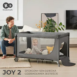 Kinderkraft Łóżeczko turystyczne JOY 2 HAPPY SHAPES