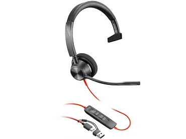 Słuchawki HP POLY Blackwire 3310 Mono USB-C/A MS-Teams 8X216AA
