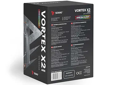 Savio Chłodzenie procesora CPU Vortex X2 ARGB
