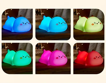 Lampka Nocna Silikonowa Wielokolorowa z Pilotem LED Pokky Clever Dino Media-Tech MT227