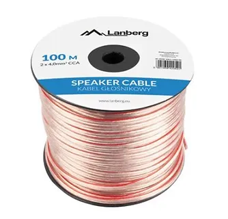 Lanberg Kabel głośnikowy 2x4.0mm2 100m przezroczysty