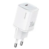 USAMS Ładowarka sieciowa 30W GaN USB-C Fast Charging Biała