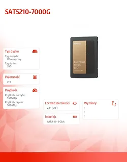 Synology Dysk SSD SAT5210-7000G 7TB 2.5 cala 6Gb/s 7mm 5Y