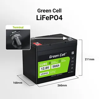 Green Cell Akumulator CUBE LiFePO4 50Ah 12V/12.8V 640Wh