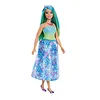 Mattel Lalka Barbie Księżniczka z długimi włosami, niebiesko-zielone