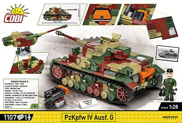 Cobi Klocki Klocki WWII PZKPFW IV AUSF.G 1107 klock&oacute;w