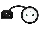 SAVIO CL-180 Adapter zasilania IEC C14 - CEE 7/5 (E) 15 cm