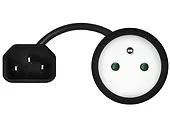 SAVIO CL-180 Adapter zasilania IEC C14 - CEE 7/5 (E) 15 cm