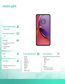 Motorola Smartfon moto g84 8/256 Viva Magenta