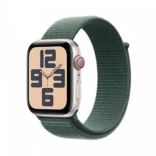 Apple Watch SE GPS + Cellular, koperta 40 mm z aluminium w kolorze księżycowej poświaty z opaską sportową w kolorze górskiego jeziora
