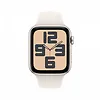 Apple Watch SE GPS + Cellular, koperta 44 mm z aluminium w kolorze księżycowej poświaty z paskiem sportowym w kolorze księżycowej poświaty - rozmiar S/M