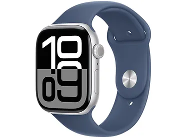 Smartwatch Apple Watch Series 10 GPS 42mm Silver Aluminium Case with Denim Sport Band - S/M