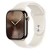 Apple Watch Series 10 GPS + Cellular, koperta 46 mm z tytanu w kolorze złotym z paskiem sportowym w kolorze księżycowej poświaty - rozmiar M/L