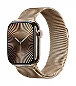 Apple Watch Series 10 GPS + Cellular, koperta 42 mm z tytanu w kolorze złotym z bransoletą mediolańską w kolorze złotym